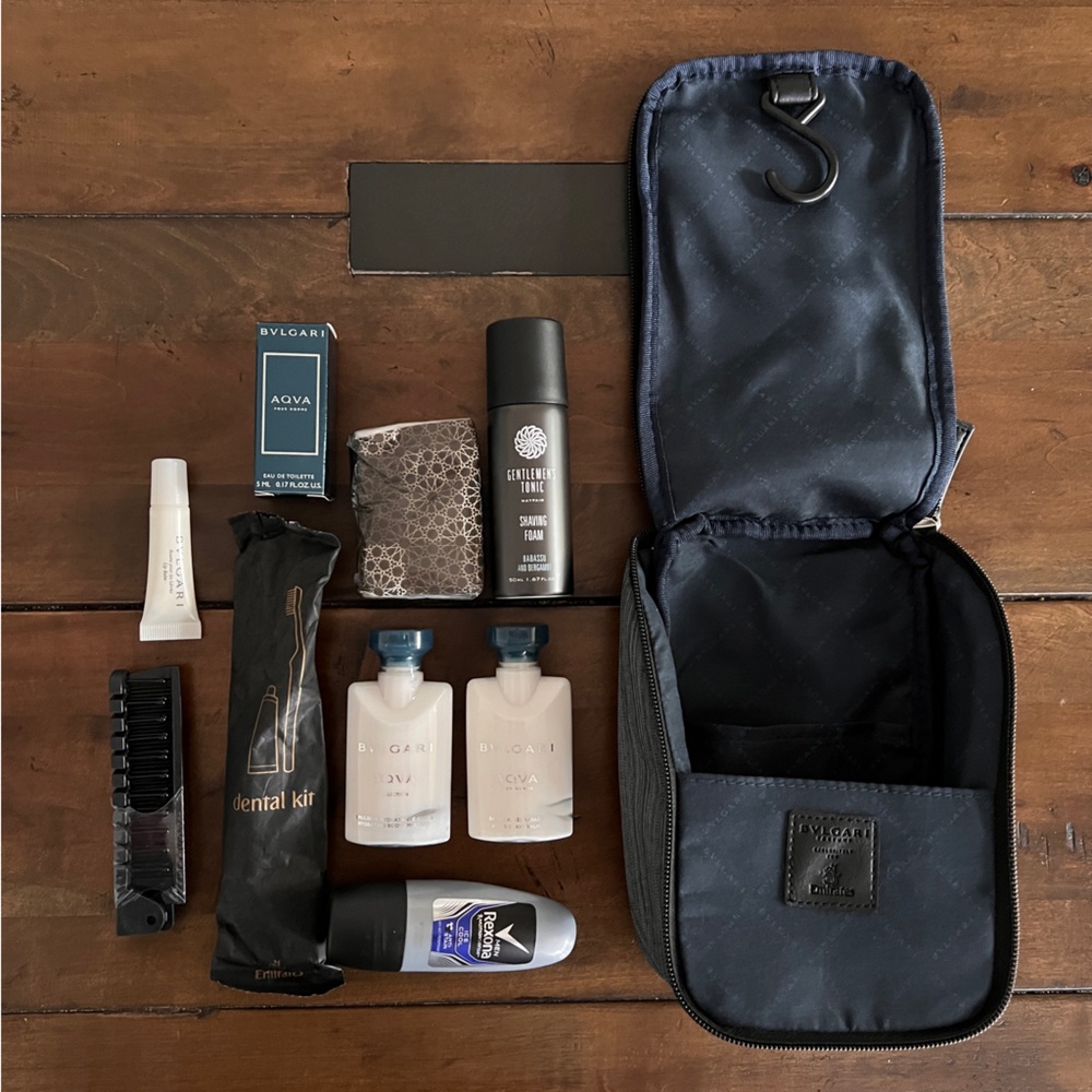 Emirates Business Class Male Amenity Kit w/ Bvlgari Products (New)